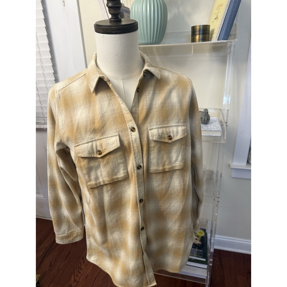 Fjallraven woman sz Large Flannel Plaid Shirt Top Button Down Fall New Msrp 120